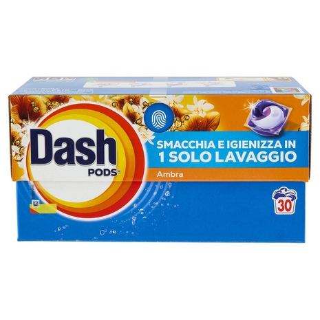 Dash Pods Detersivo Lavatrice In Capsule, Ambra, 30 Lavaggi 573 g